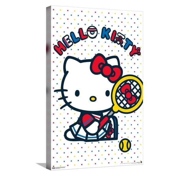 Hello Kitty and Friends: 21 Sports - Kitty Tennis Canvas Wall Poster, 14.725" x 22.375"