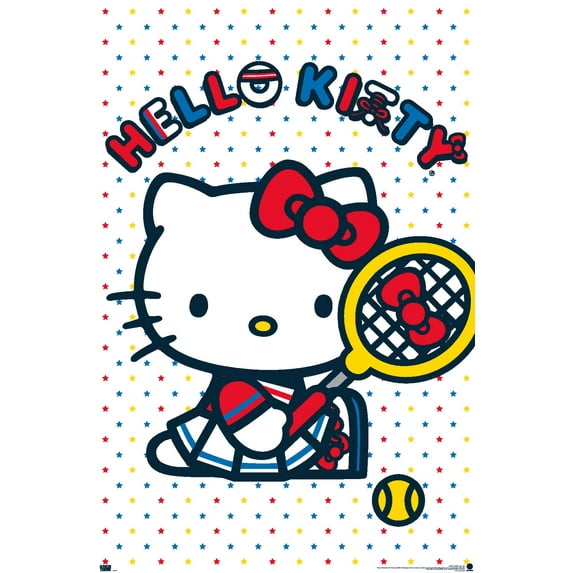 Hello Kitty and Friends: 21 Sports - Kitty Tennis Wall Poster, 22.375" x 34"