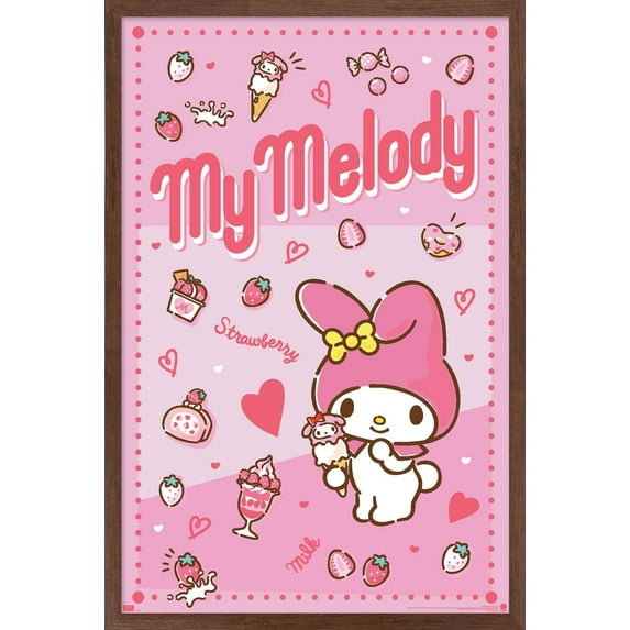 Hello Kitty and Friends: 23 My Favorite Flavor - My Melody Wall Poster, 14.725" x 22.375" Framed