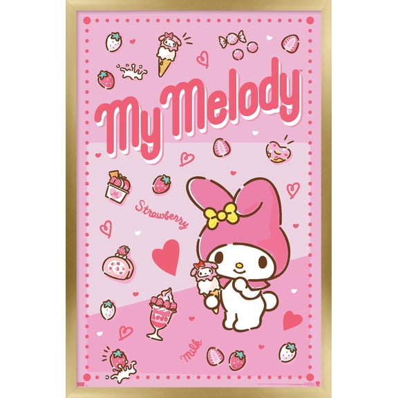 Hello Kitty and Friends: 23 My Favorite Flavor - My Melody Wall Poster, 22.375" x 34" Framed