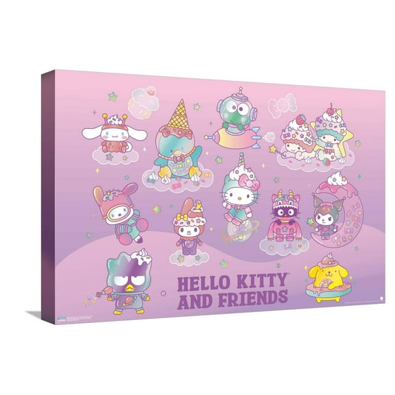 Hello Kitty and Friends: 24 Dreamland - Group Canvas Wall Poster, 14.725" x 22.375"