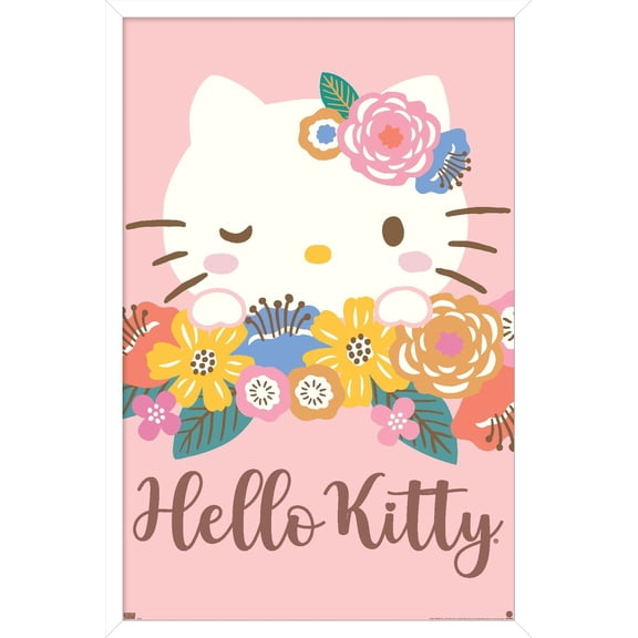 Hello Kitty and Friends: 24 Flowers - Hello Kitty Wall Poster, 14.725" x 22.375" Framed