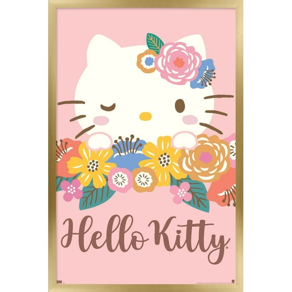Hello Kitty and Friends: 24 Flowers - Hello Kitty Wall Poster, 22.375" x 34" Framed