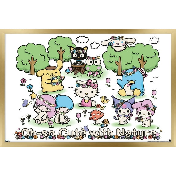 Hello Kitty and Friends: 24 Nature - Group Wall Poster, 22.375" x 34" Framed