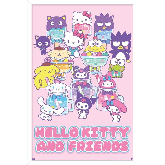 Hello Kitty and Friends: 24 Summer Fresh - Group Wall Poster, 14.725" x 22.375" Framed