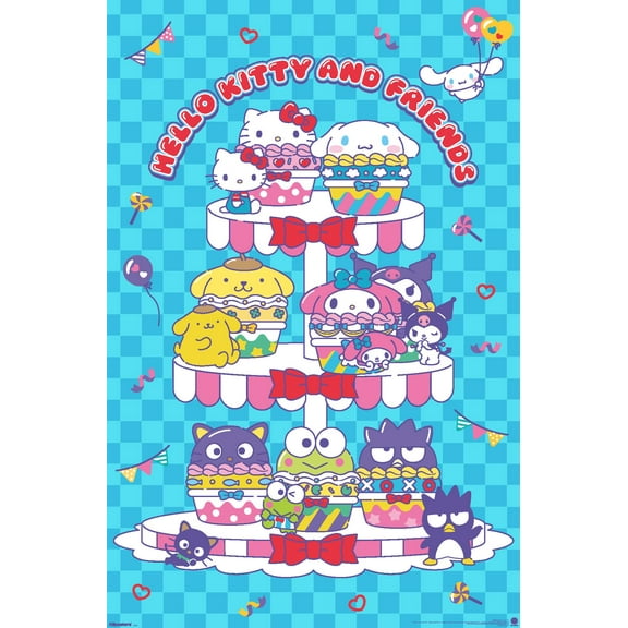 Hello Kitty and Friends: 25 Sweet Cupcakes - Group Wall Poster, 22.375" x 34"