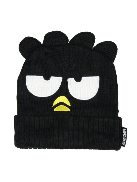 Hello Kitty and Friends Adult Badtz-Maru Embroidered Character Knit Cuffed Beanie Skull Cap Warm Winter Hat OSFM