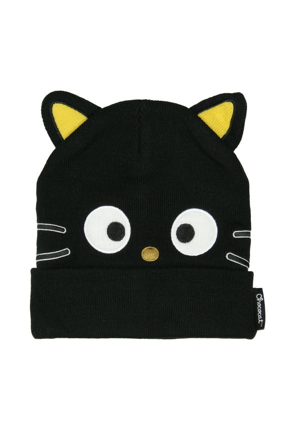 Hello Kitty and Friends Adult Chococat Embroidered Character Knit Cuffed Beanie Skull Cap Warm Winter Hat OSFM