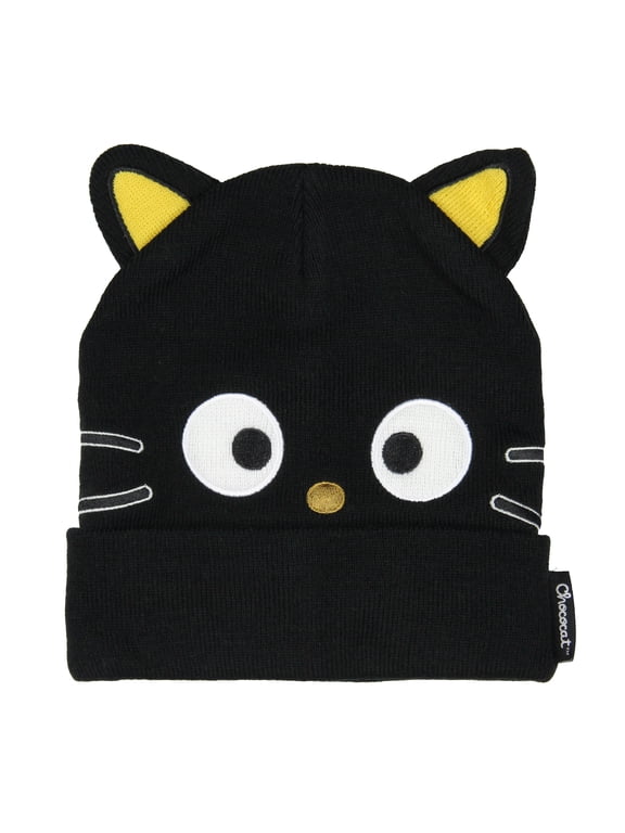 Hello Kitty and Friends Adult Chococat Embroidered Character Knit Cuffed Beanie Skull Cap Warm Winter Hat OSFM