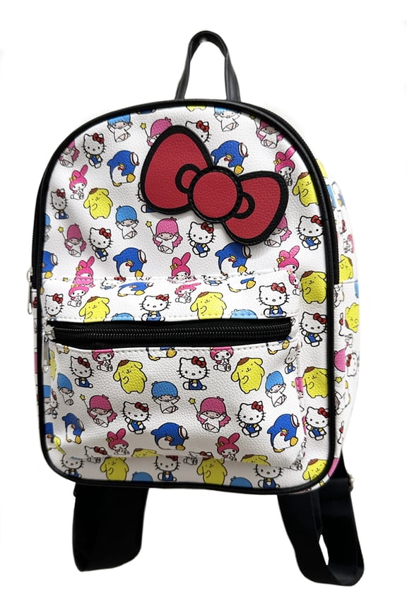 Hello Kitty and Friends All Over Print 10" Faux Leather Mini Backpack