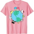 thumbnail image 1 of Hello Kitty and Friends Cute Together Earth DTG Print Unisex T-Shirt,Light Pink Color,Size YXS, 1 of 5