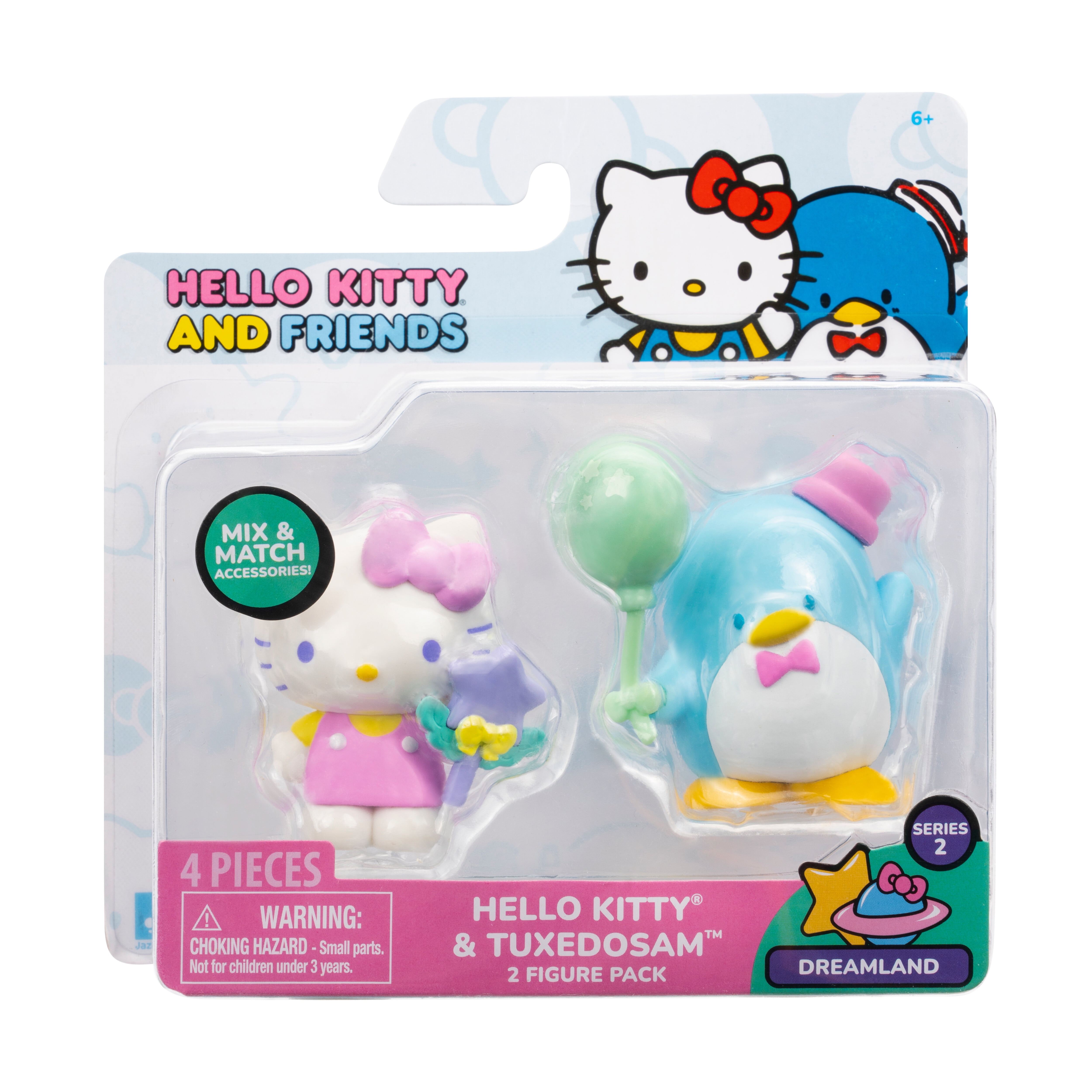 Hello Kitty and Friends Dreamland 2 Figure Pack - 2" Hello Kitty and Tuxedosam Figures
