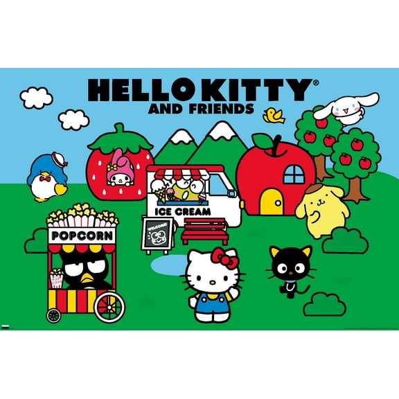 Hello Kitty and Friends - Field Wall Poster, 22.375" x 34"