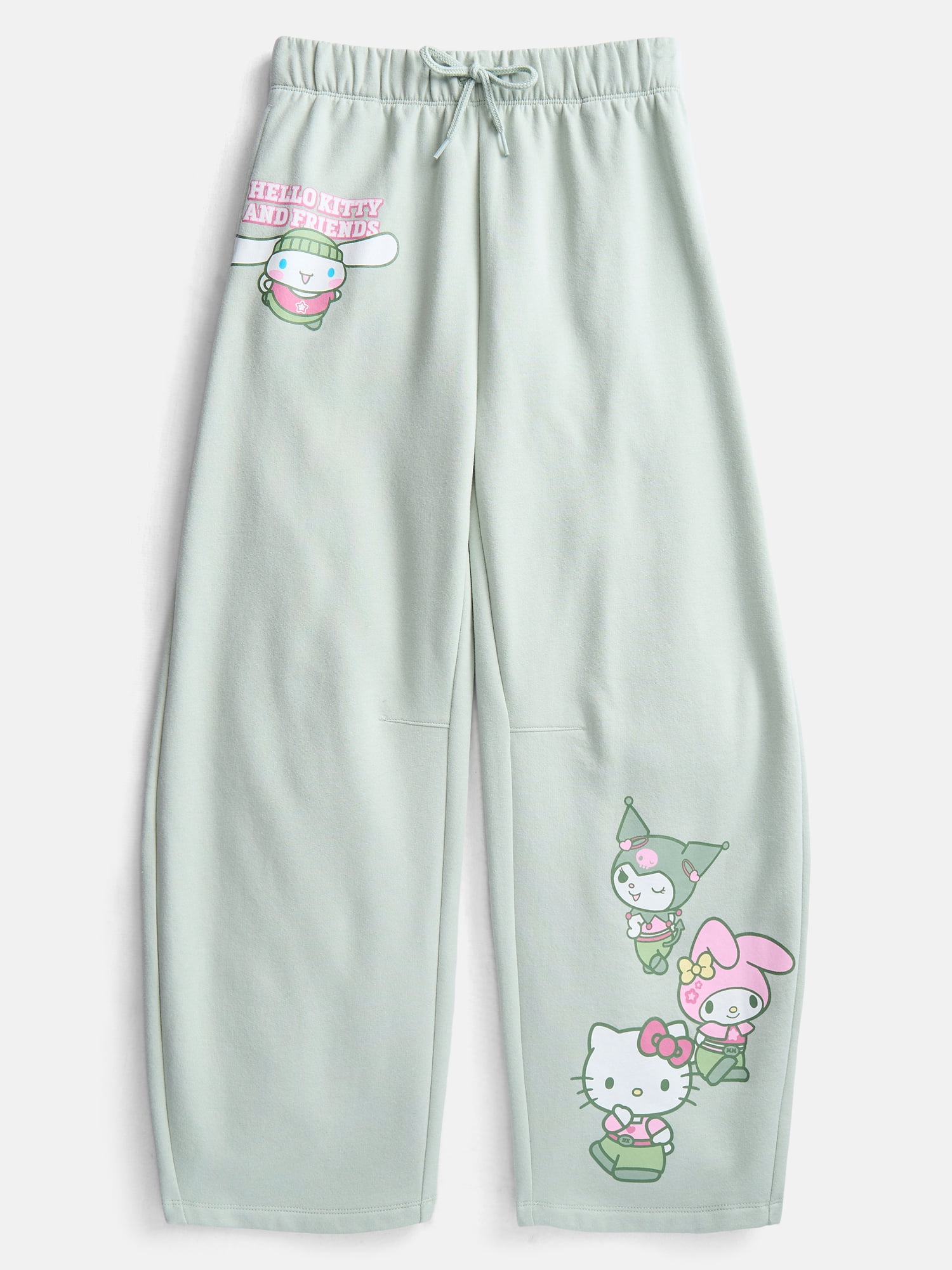 Hello Kitty and Friends Girls Graphic Barrel Fleece Pants, Sizes 4-16
