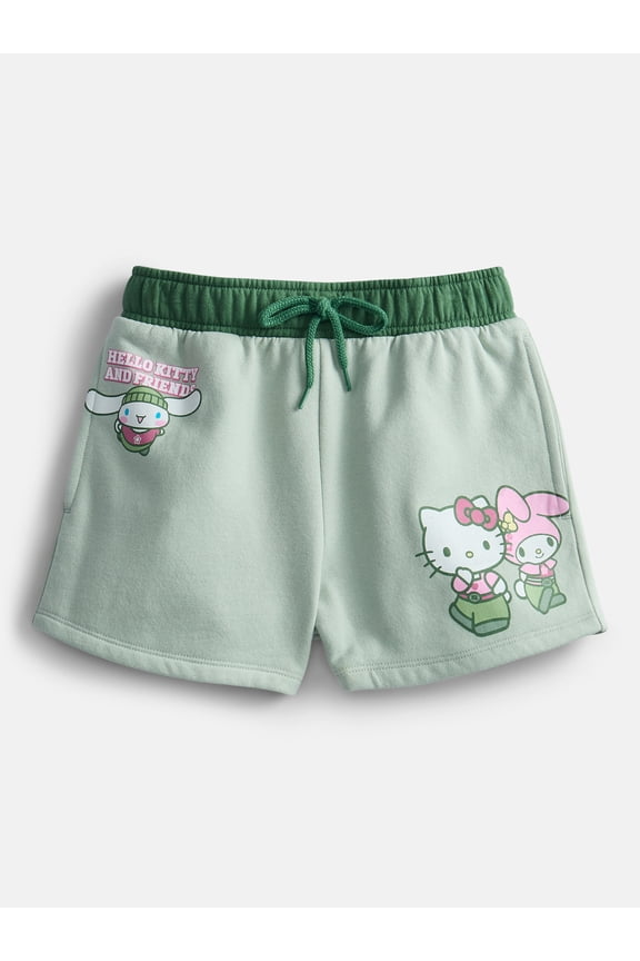 Hello Kitty and Friends Girls Graphic Fleece Shorts, Sizes 4-16