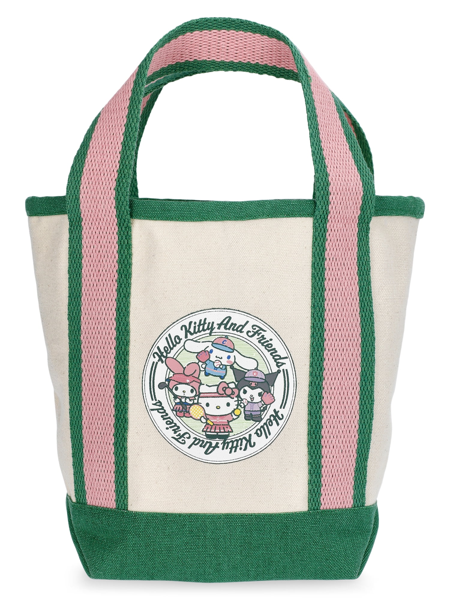 HLT x Hello Kitty Tote Bag グリーン green Hello Kitty and Friends Girls Mini Cotton Canvas Tote Bag, Green