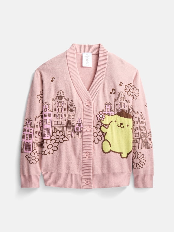 Hello Kitty and Friends Girls Graphic Cardigan with Long Sleeves, Sizes 4-16