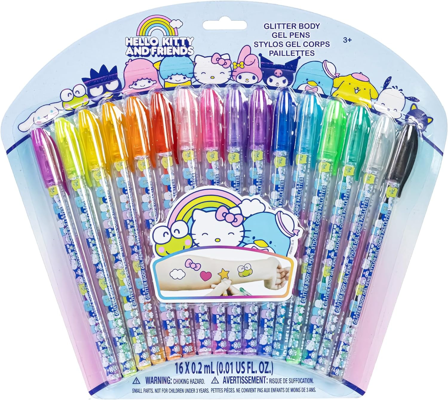 Hello Kitty and Friends Glitter Gel Pens Body Markers Colorful & Bright ...