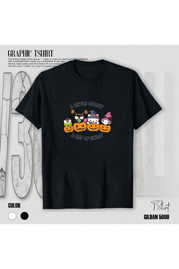 Hello Kitty and Friends Halloween A Little Spooky Unisex T-Shirt,S- 5XL