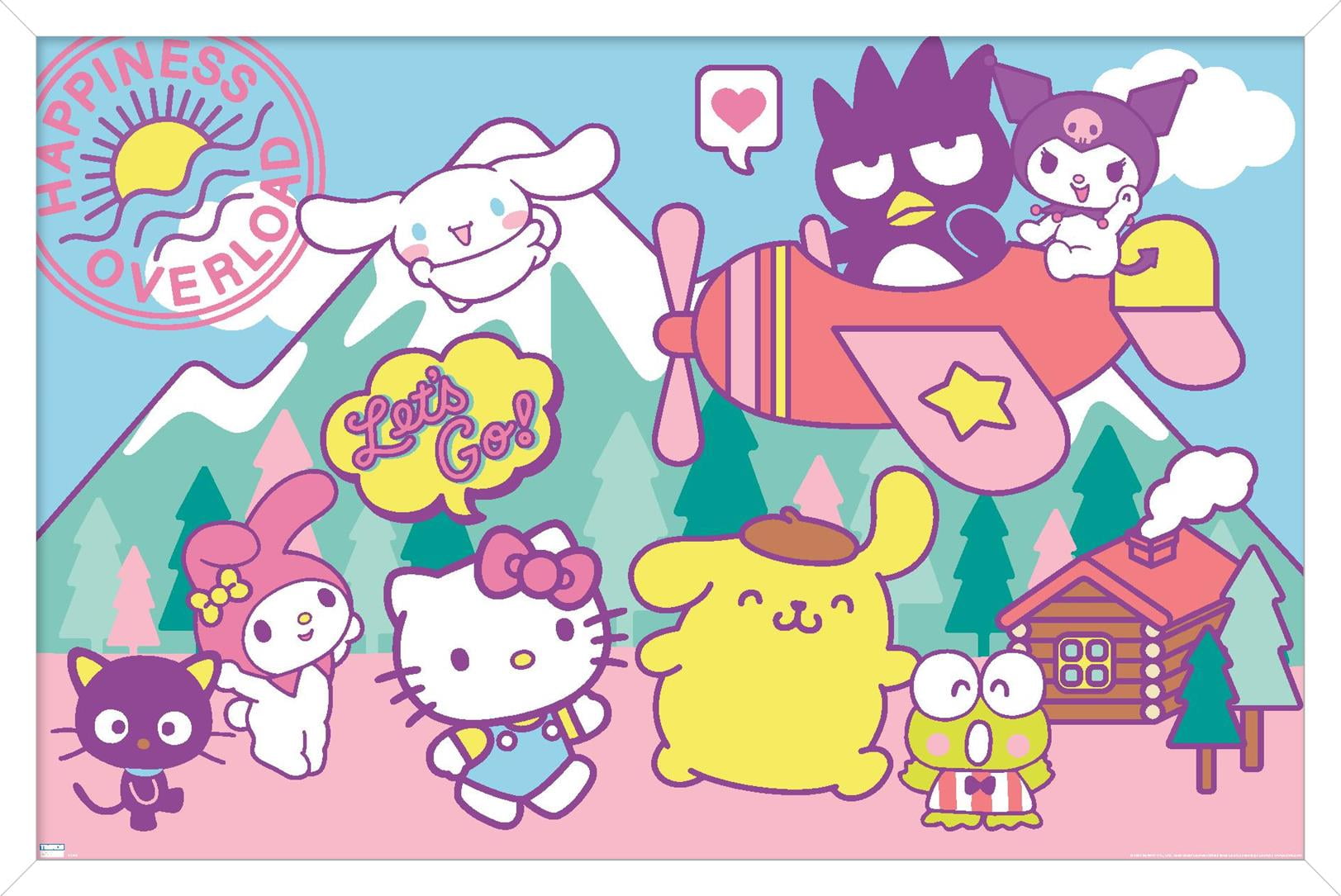 Hello Kitty and Friends - Happiness Overload Wall Poster, 14.725 x 22.375  Framed