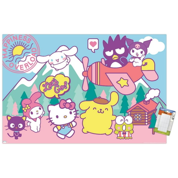Hello Kitty and Friends - Happiness Overload Wall Poster, 14.725" x 22.375"