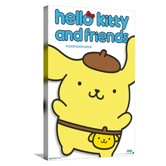 Hello Kitty and Friends: Hello - Pompompurin Feature Series Canvas Wall Poster, 14.725" x 22.375"