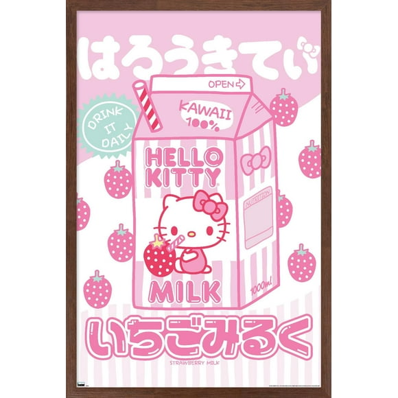 Hello Kitty and Friends - Kawaii Milk Wall Poster, 14.725" x 22.375" Framed
