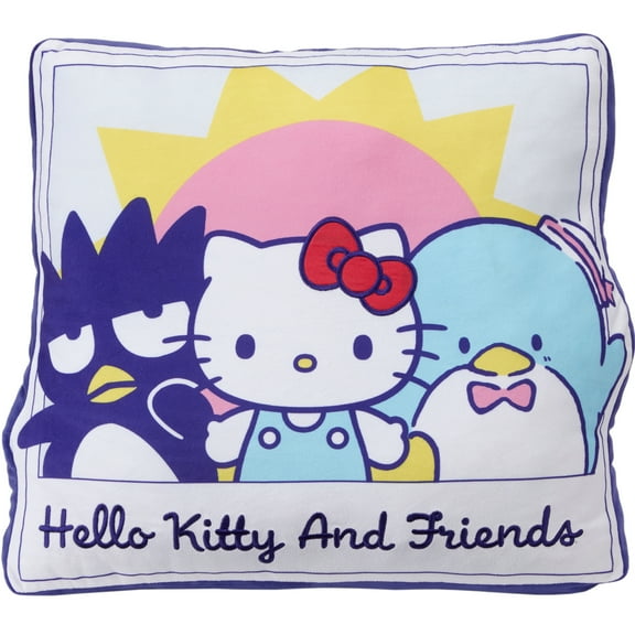 Hello Kitty and Friends Kids White Blue Decorative Pillow