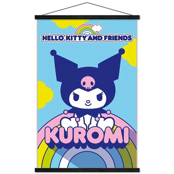 Hello Kitty and Friends - Kuromi Wall Poster with Magnetic Frame, 22.375" x 34"