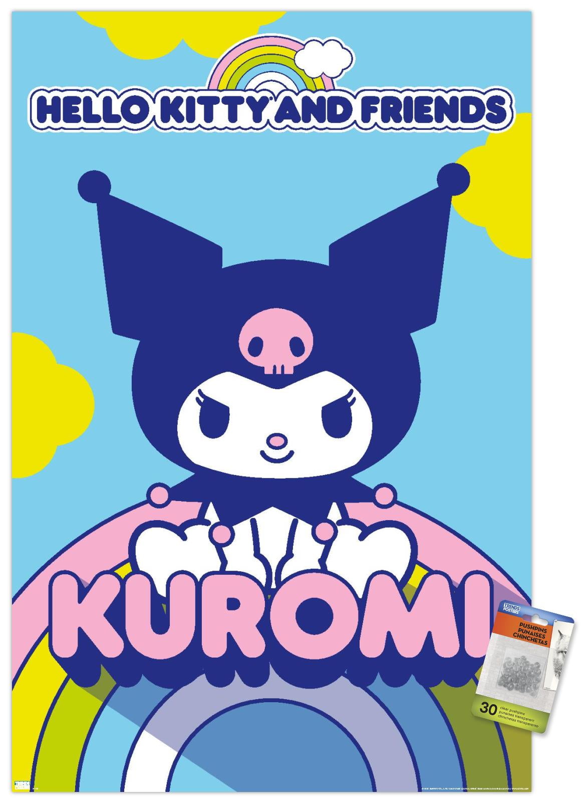 Hello Kitty and Friends - Kuromi Wall Poster with Push Pins, 14.725 inch x 22.375 inch, Size: 14.725 x 22.375