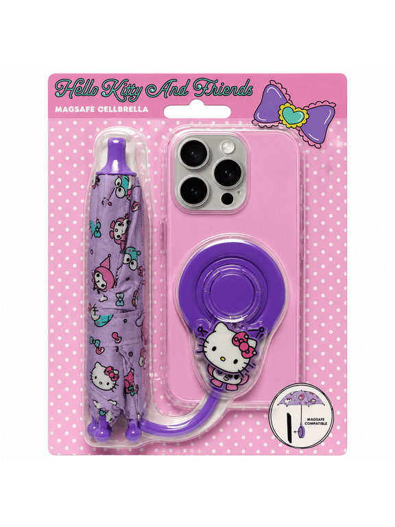 Hello Kitty and Friends MagSafe Cellbrella Phone Umbrella with Magnetic Ring Grip, Purple