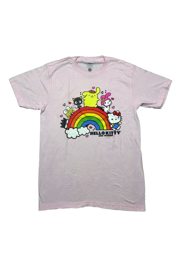 Hello Kitty and Friends Mens T-Shirt - Walking Over Rainbow (Large)
