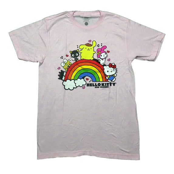 Hello Kitty and Friends Mens T-Shirt - Walking Over Rainbow (Large)