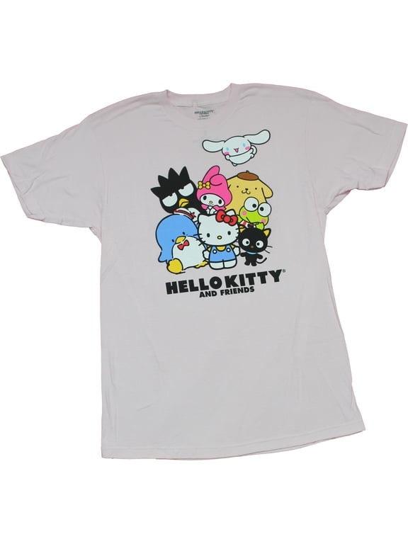 Hello Kitty and Friends Mens T-shirt Group Over Name (Large)