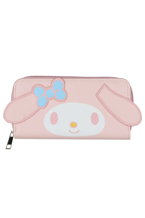 Hello Kitty and Friends My Melody Wallet 3D Ears Saffiano Faux Leather Zip Around Clutch