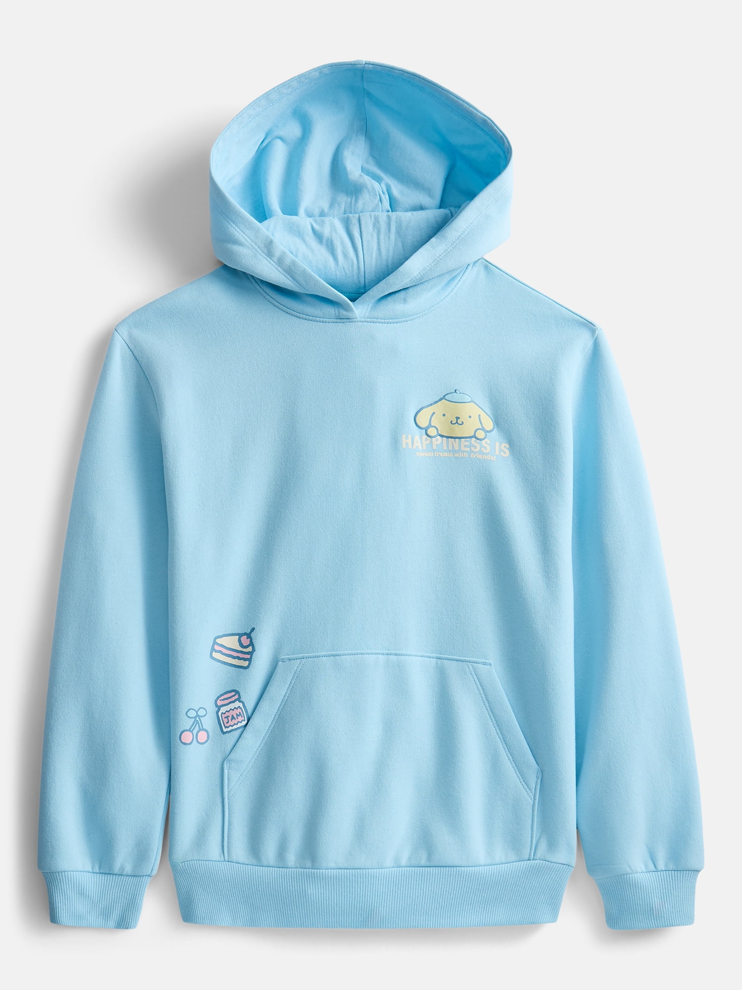 Hello Kitty and Friends Pompompurin Girl's Puff Graphic Fleece Hoodie, Sizes 4-16