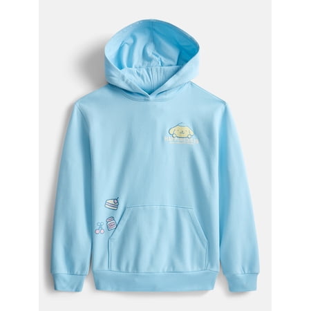 Bambi Hello Kitty and Friends Pompompurin Girl's Puff Graphic Fleece Hoodie, Sizes 4-16