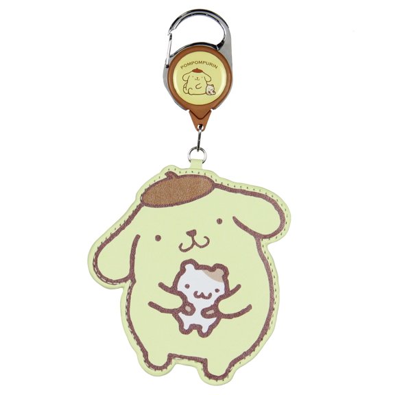 Hello Kitty and Friends Pompompurin Retractable Lanyard Carabiner w/ ID Character Badge Holder for Keys Keychain Wallet