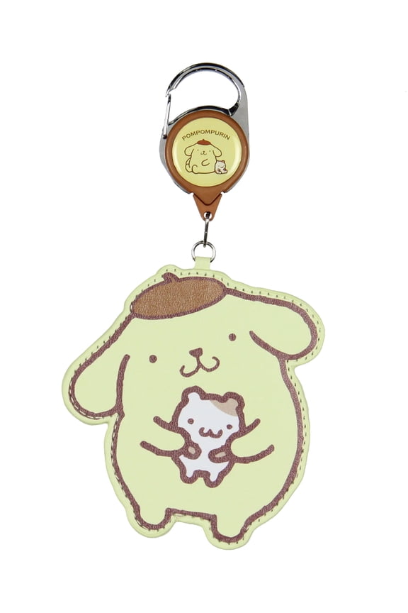 Hello Kitty and Friends Pompompurin Retractable Lanyard Carabiner w/ ID Character Badge Holder for Keys Keychain Wallet