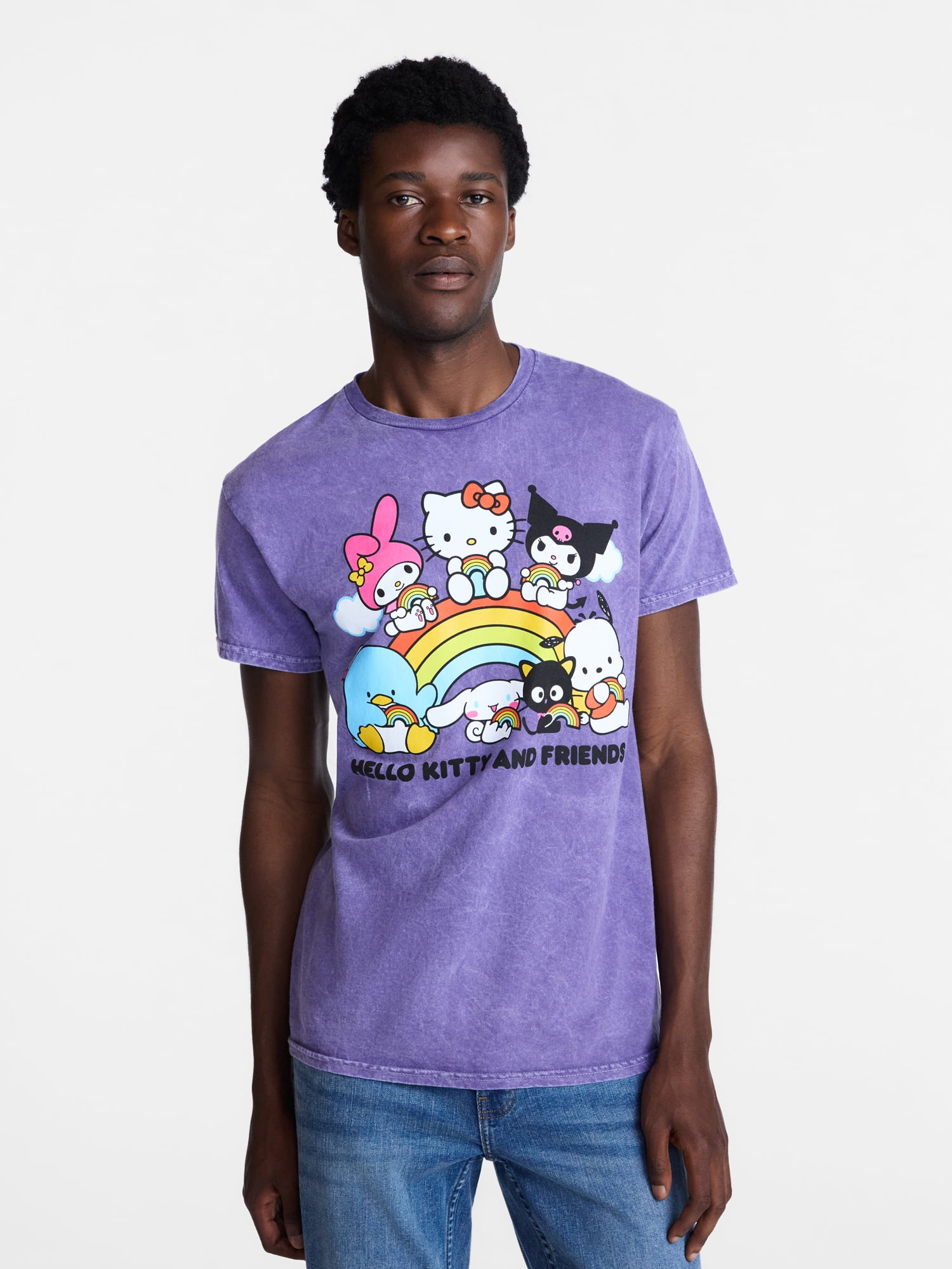 Hello Kitty and Friends Rainbow Men's and Big Men's Tie Dye Tee, Men's Sizes S-3XL
