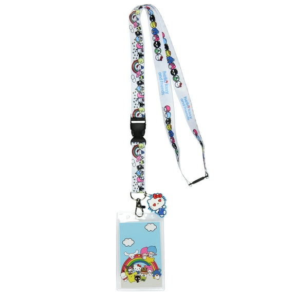 Hello Kitty and Friends Rainbows Breakaway Reversible Lanyard For Keys Keychain ID Badge with Hello Kitty Rubber Pendant