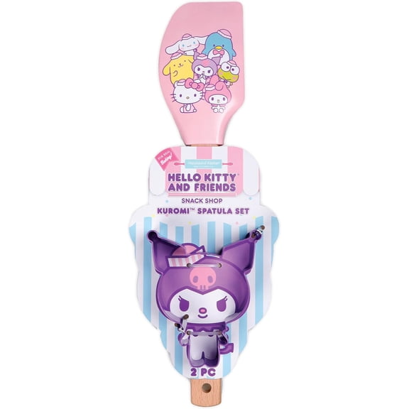 Hello Kitty and Friends Snack Shop Cookie Cutter and Wooden Handle Spatula Set - Kuromi