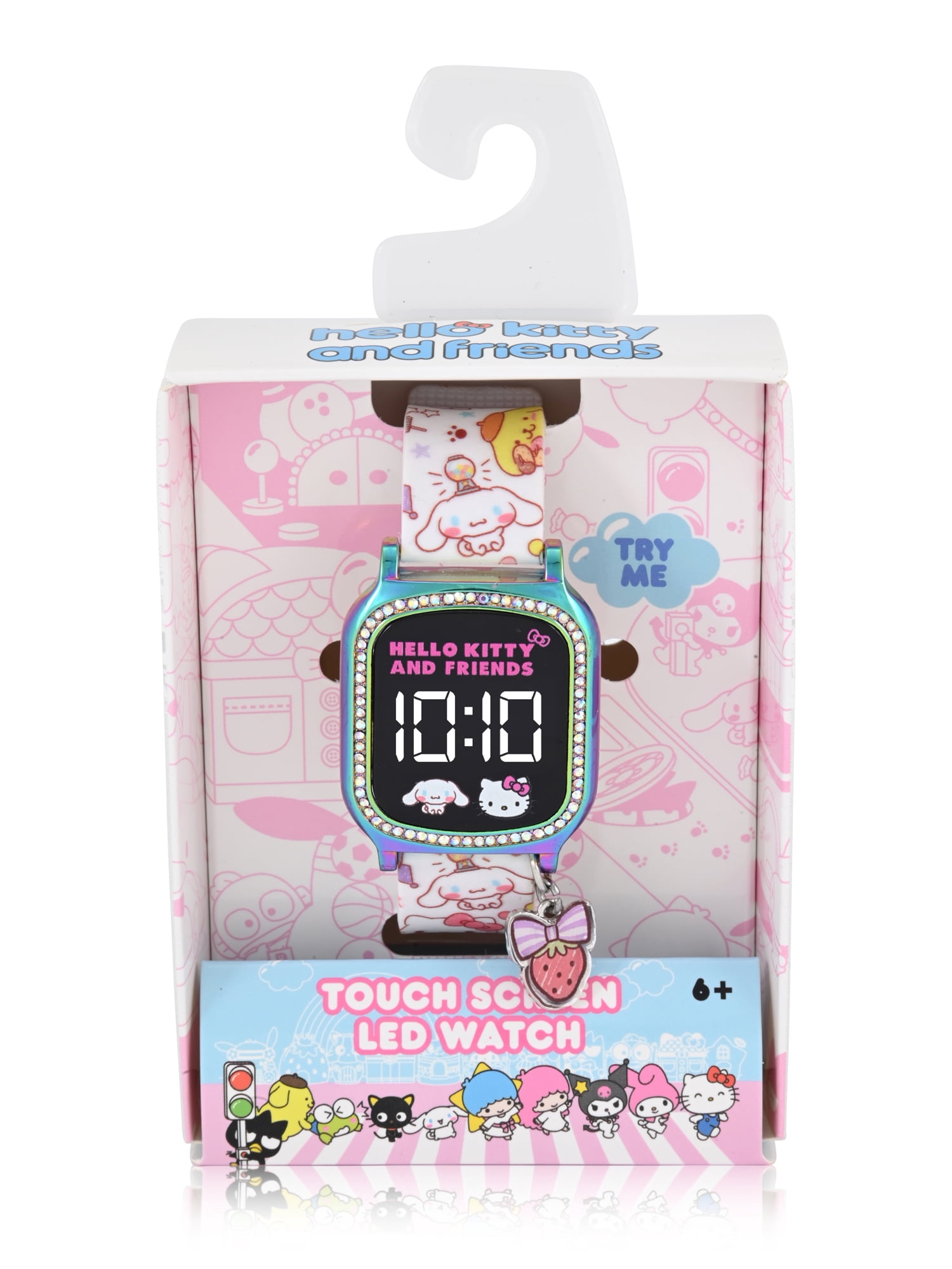 Hello Kitty and Friends Unisex Child Lavender LCD Watch with Charm, HKF4022WM