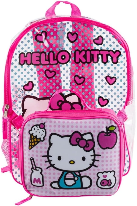 and Friends Transparent See-though Book Bag Clear Backpack with Lunch Box Set