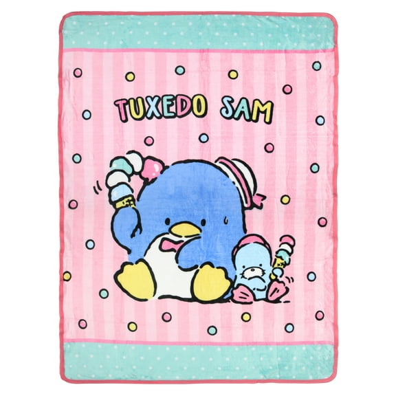 Hello Kitty and Friends Tuxedo Sam and Chip Ice Cream Cute Throw Blanket 46"x60" Soft Fleece Throw Blanket for Bed Couch