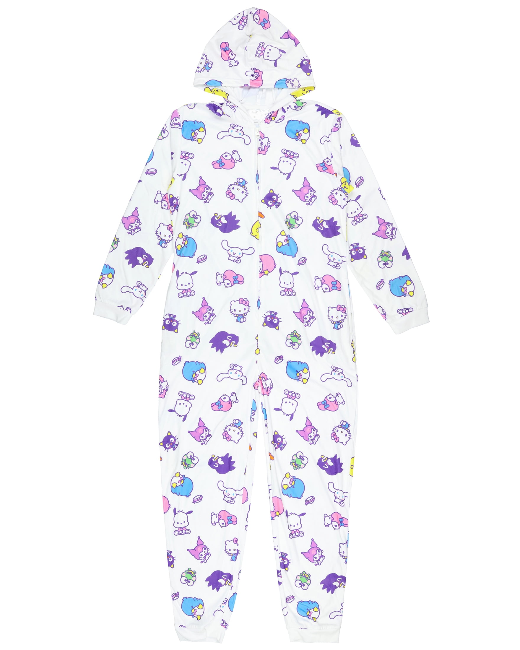 Care Bears Hooded Union Suit - Adult Footless One-Piece Pajama, 100% Polyester Fleece, With Hood & Tail