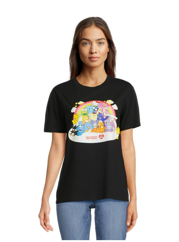 Hello Kitty and Friends X Care Bears Women's Graphic Print T-Shirt, Sizes XS-3XL