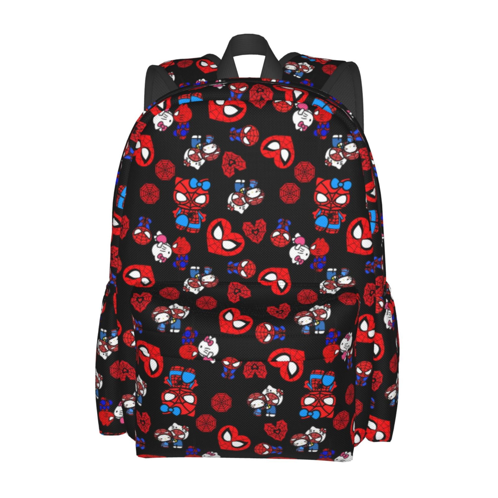 hello kitty backpack man Hello Kitty and Spider-man Backpack Large Capacity Multifunctional 17 Inch  Unisex Casual Bookbag for Women Men Teenager Camping Hiking Travel