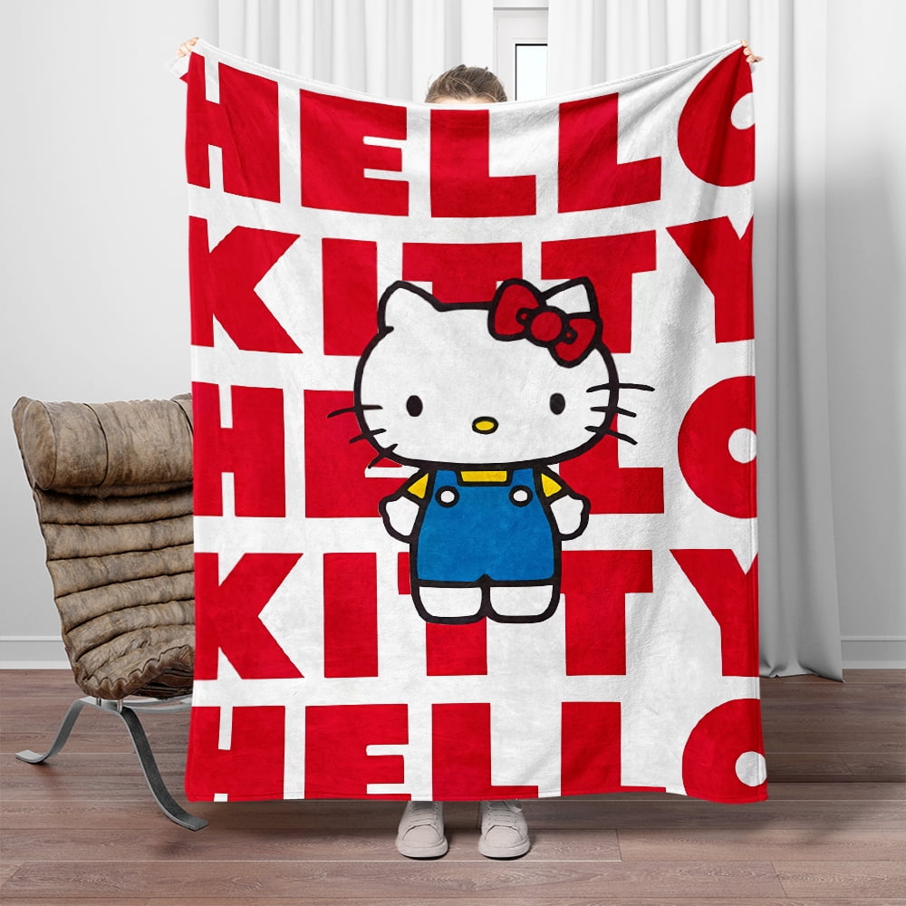 Hello Kitty blanket Sanrio adorns cute girl room to keep warm blanket