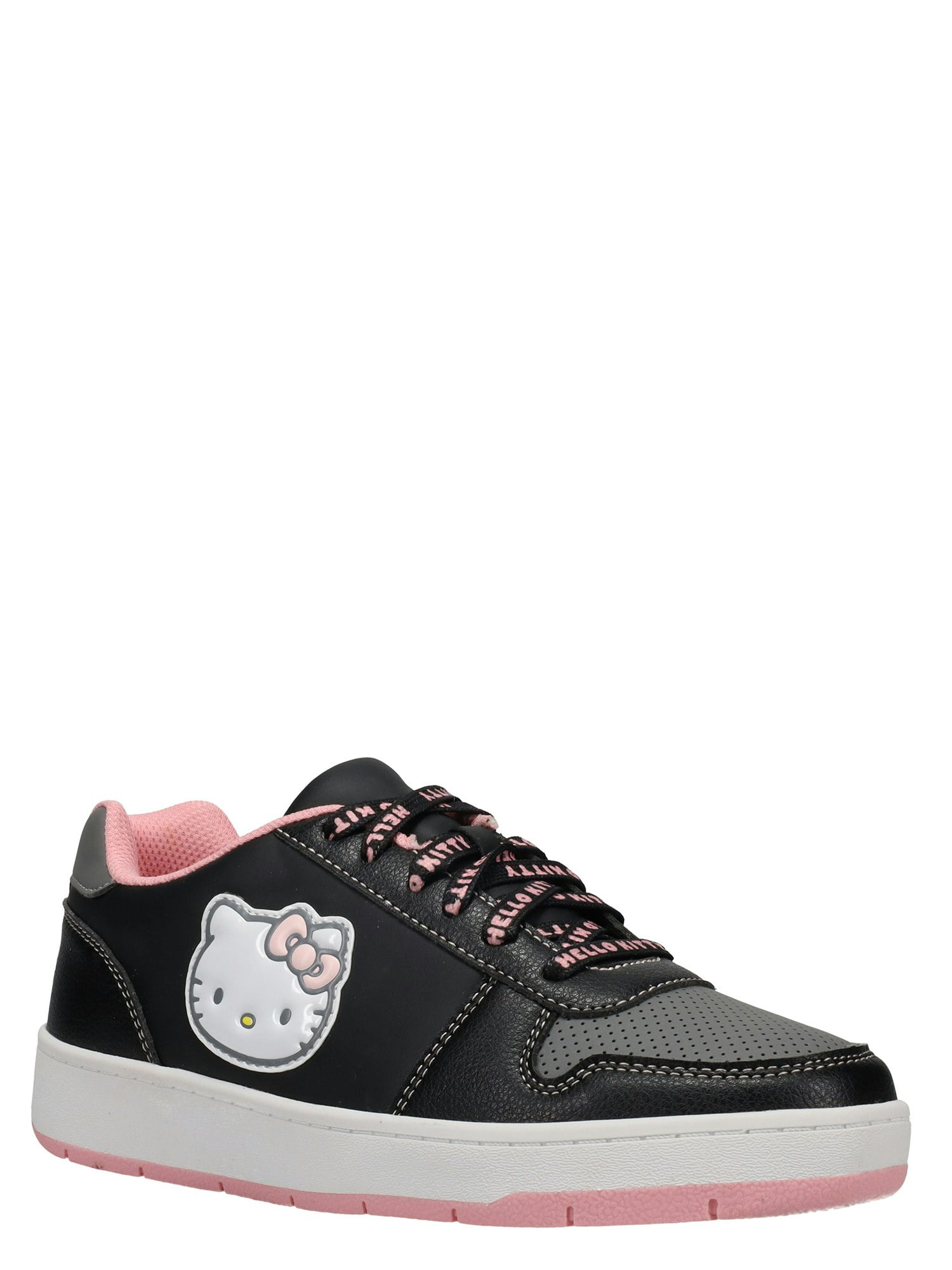 Hello Kitty by Sanrio Women’s Black Casual Court Sneaker, Sizes 6-11, Regular Width